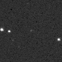 Астероид (4055) Магеллан (в центре) на фоне звёзд