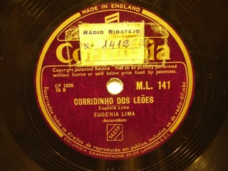 Disco gravado em 78 rpm, nos anos 30