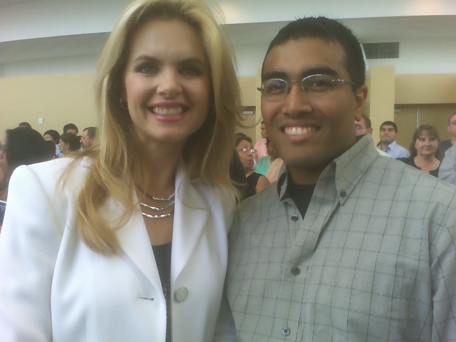 Hemant Mehta with Victoria Osteen