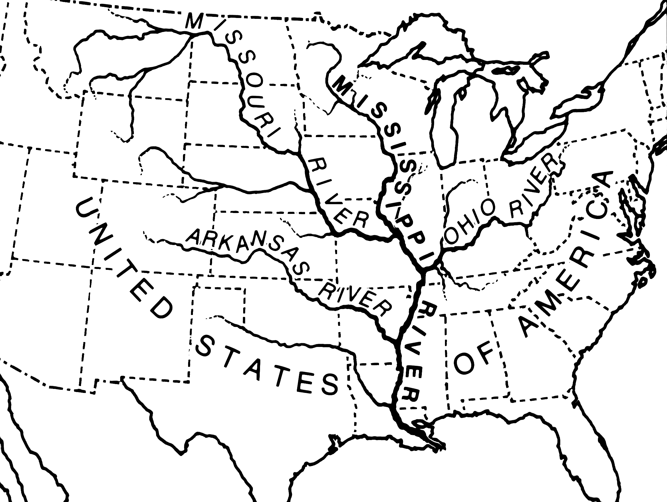 United States Map With Rivers Labeled