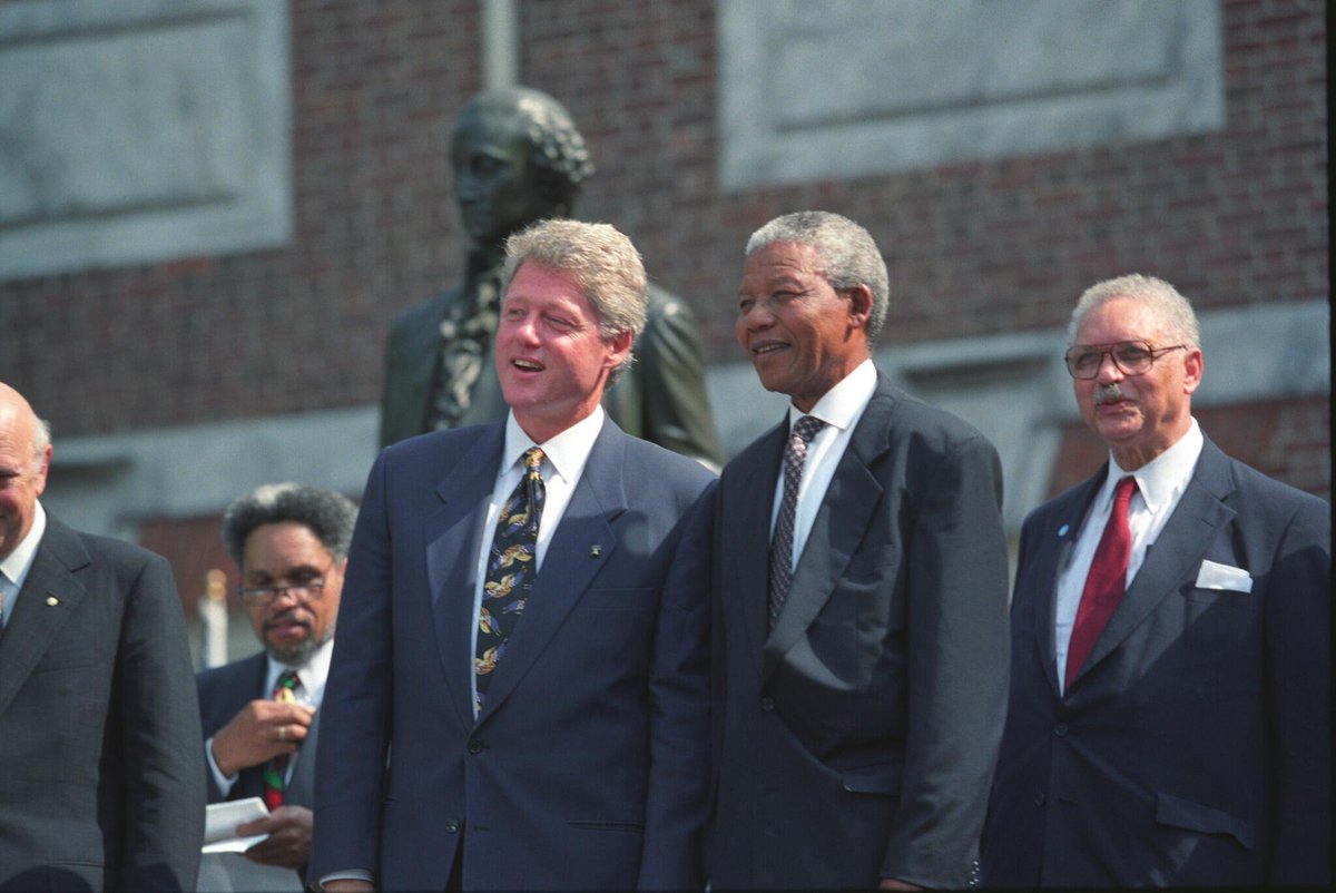President Bill Clinton with Nelson Mandela, Ju...