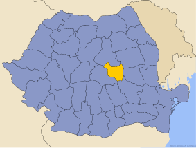 Administrative map of Руминия with Ковасна county highlighted