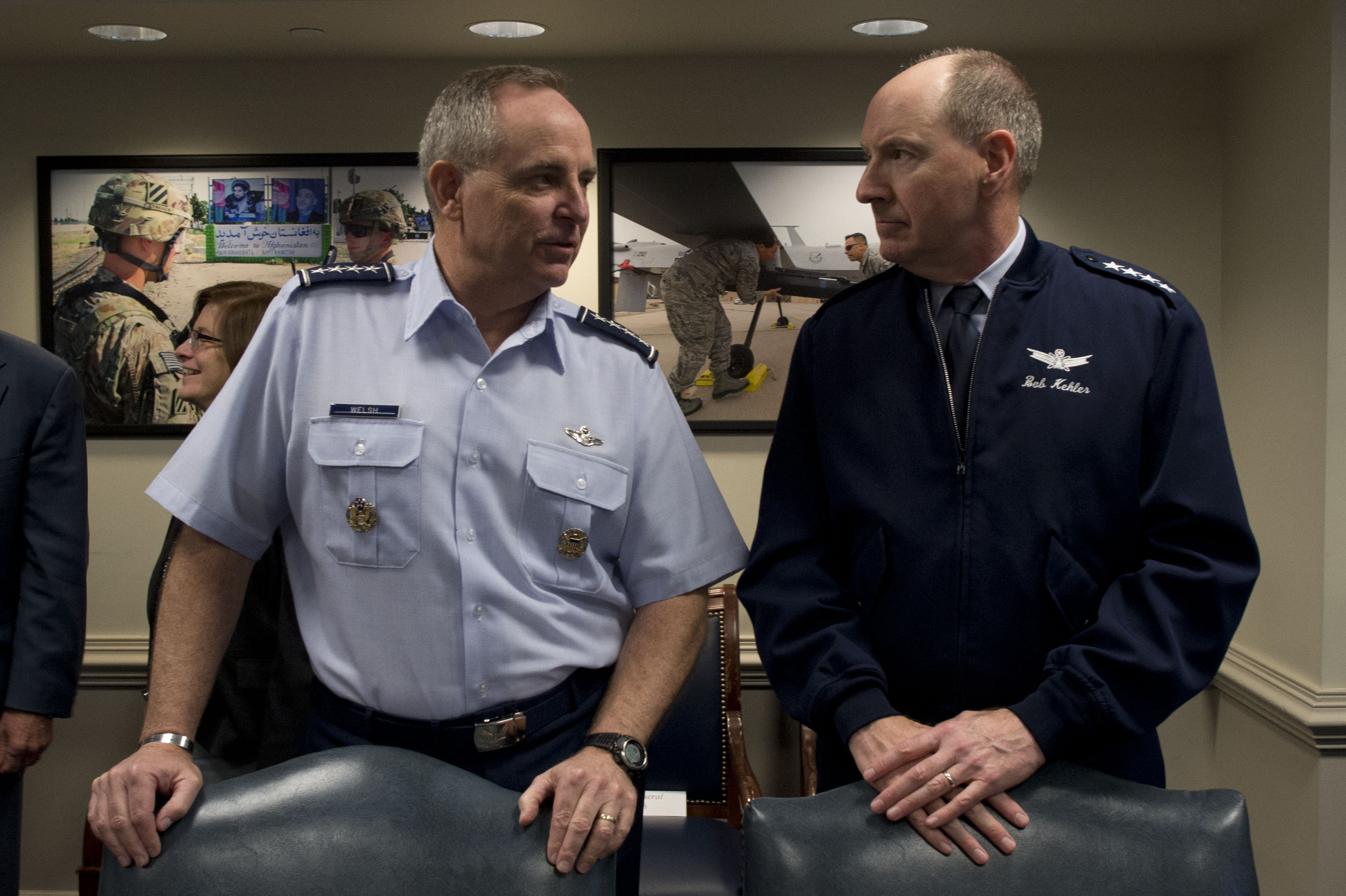 Mark W   scammers using stolen pics GENERAL MARK WELSH111 (AIRFORCE) U.S._Air_Force_Gen._Mark_Welsh,_left,_the_chief_of_staff_of_the_Air_Force,_speaks_with_Gen._Bob_Kehler,_the_commander_of_U.S._Strategic_Command,_during_a_senior_leadership_council_meeting_hosted_by_Secretary_130614-D-BW835-038