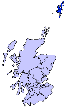 Shetland shown within Scotland