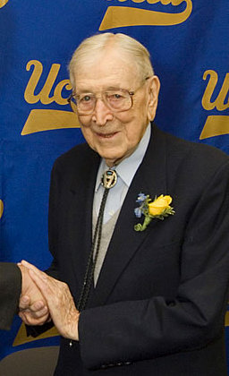 John Wooden at a ceremony on Oct. 14, the coac...