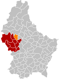 Kommunens läge i Luxemburg