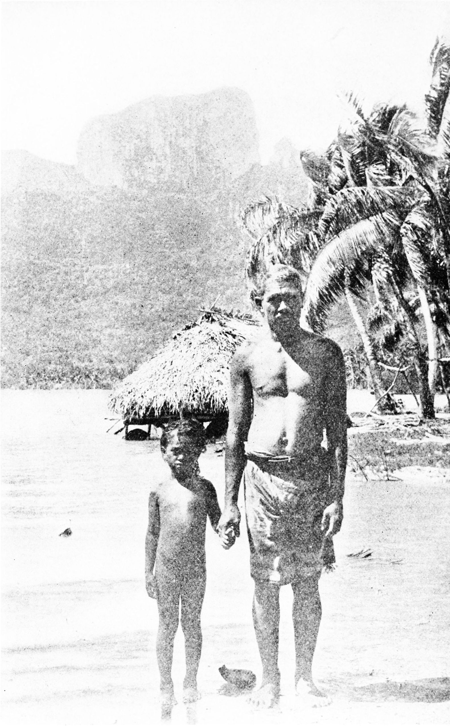 Father and daughter on Bora Bora.