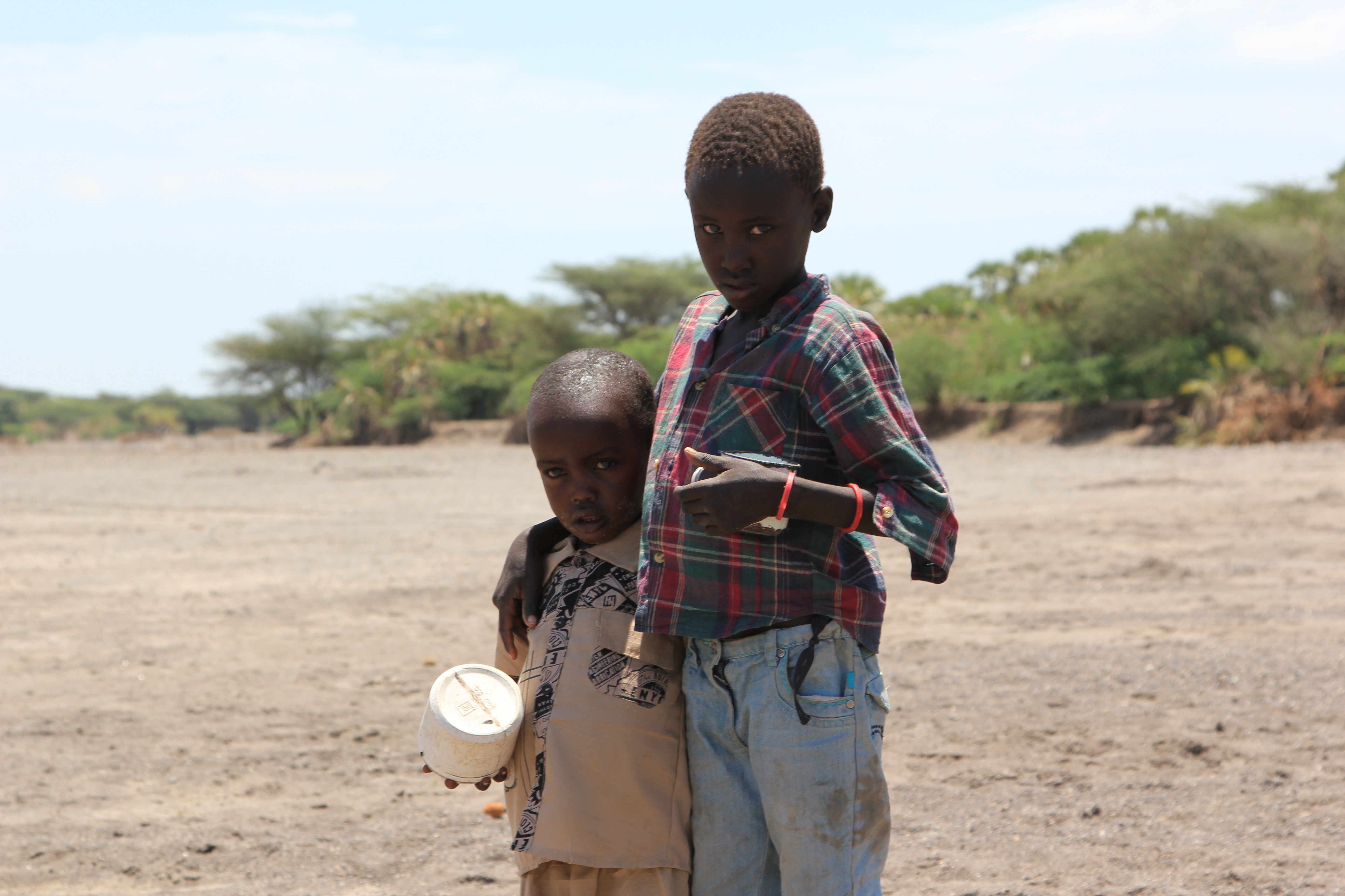 Two brothers search for water in Turkana. (Marisol Grandon/Wikimedia Commons)
