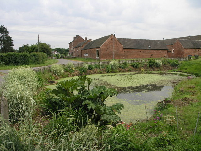 farm with pond
