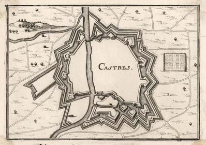 Les niveaux de fortifications en 1638, après la destruction des remparts, par le cartographe Christophe Tassin