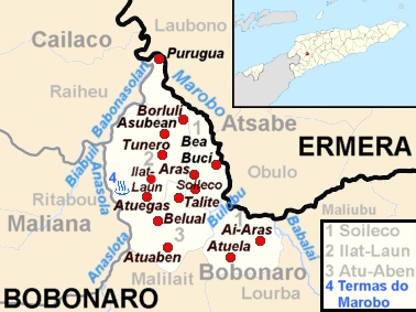 Marobo liegt im Norden des Verwaltungsamts Bobonaro