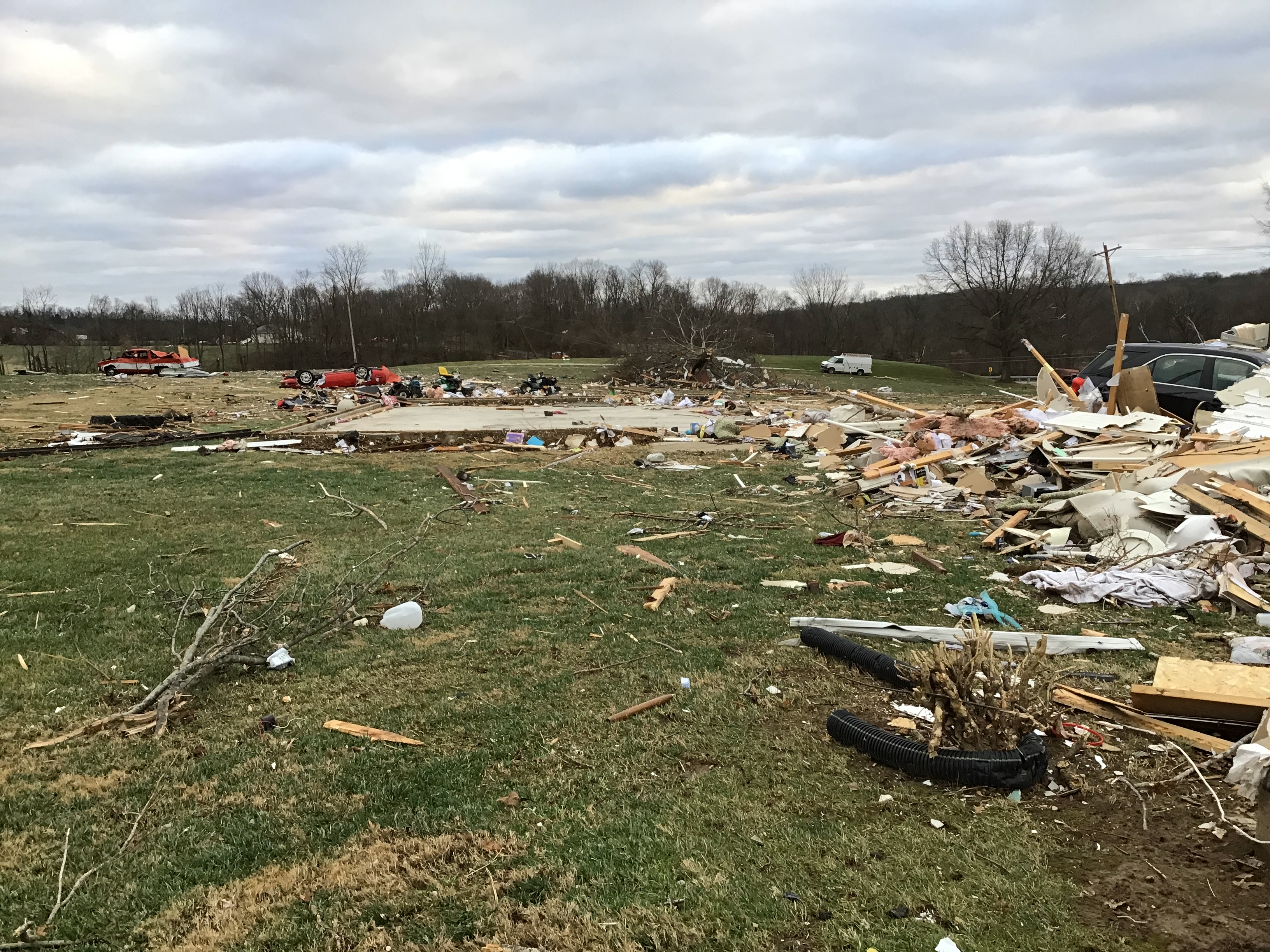 EF3 damage to a home in Defiance, Missouri.