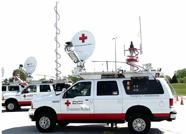 Unidad móvil de comunicaciones de emergencia de la Cruz Roja