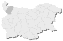 Карта на Бугарија, Монтанска област е означена