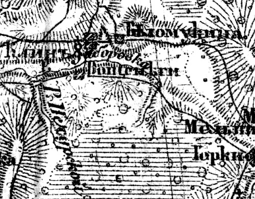 Деревня Клин на карте 1919 года
