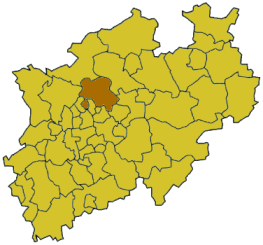 situo de la distrikto Recklinghausen en Nordrejn-Vestfalio