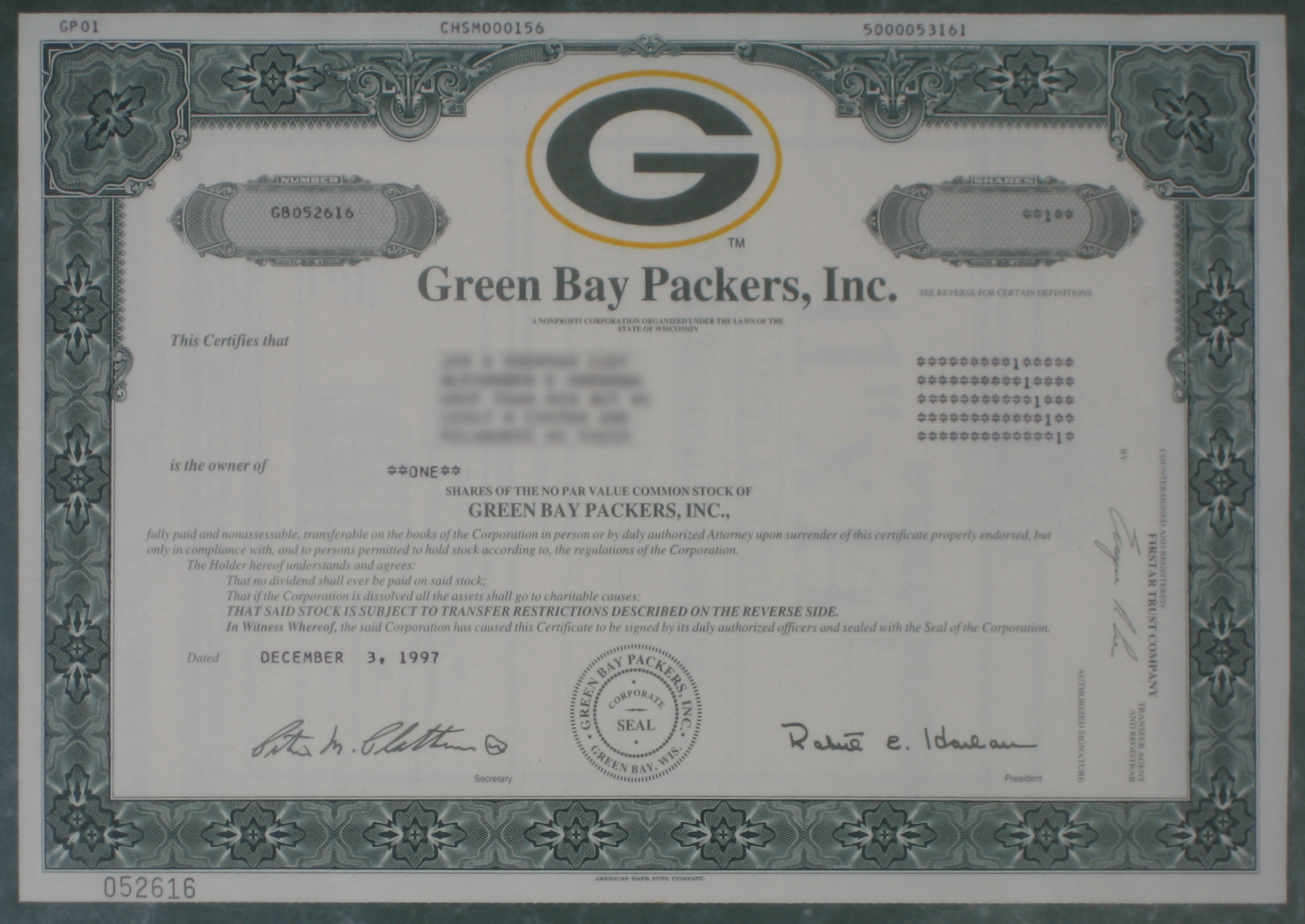 buy stock for green bay packers