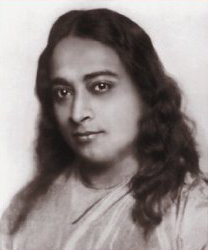 Paramahansa Yogananda as depicted on the cover...