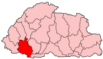 Poziția localității Districtul Chukha