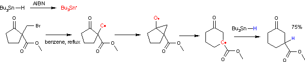 Mécanisme réactionnel de la réaction d'expansion de cycle de Dowd-Beckwith