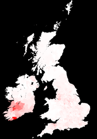 Hayes surname map.png