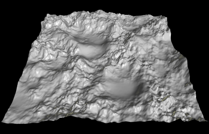Heightmap (Source: http://en.wikipedia.org/wiki/File:Heightmap_rendered.png)