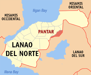 Mapa sa Lanao del Norte nga nagpakita sa nahimutangan sa Pantar.