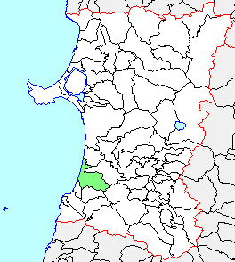 本荘市、県内位置図