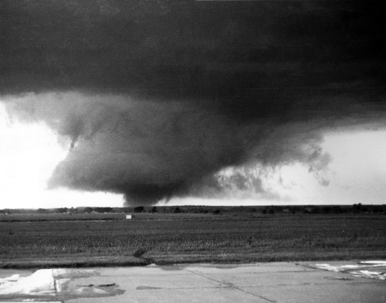 The Ruskin Heights, Missouri F5 tornado strengthening after touchdown in Kansas.