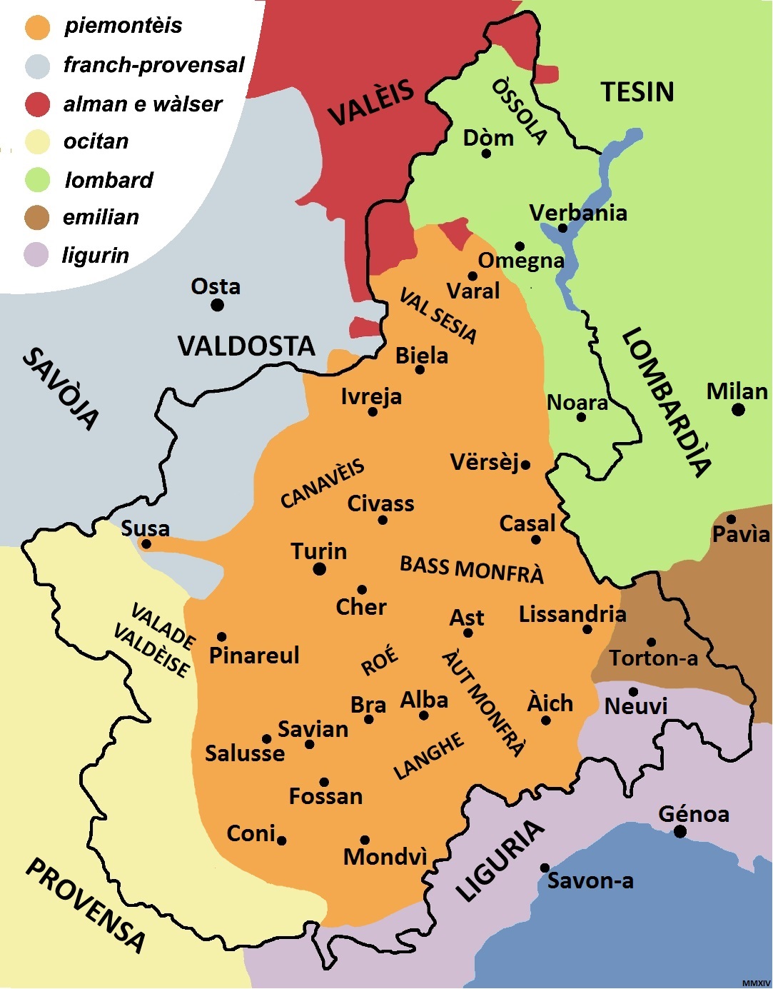 Linguistic Map of Piemontèis