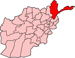 Map showing Badakhshan province in Afghanistan