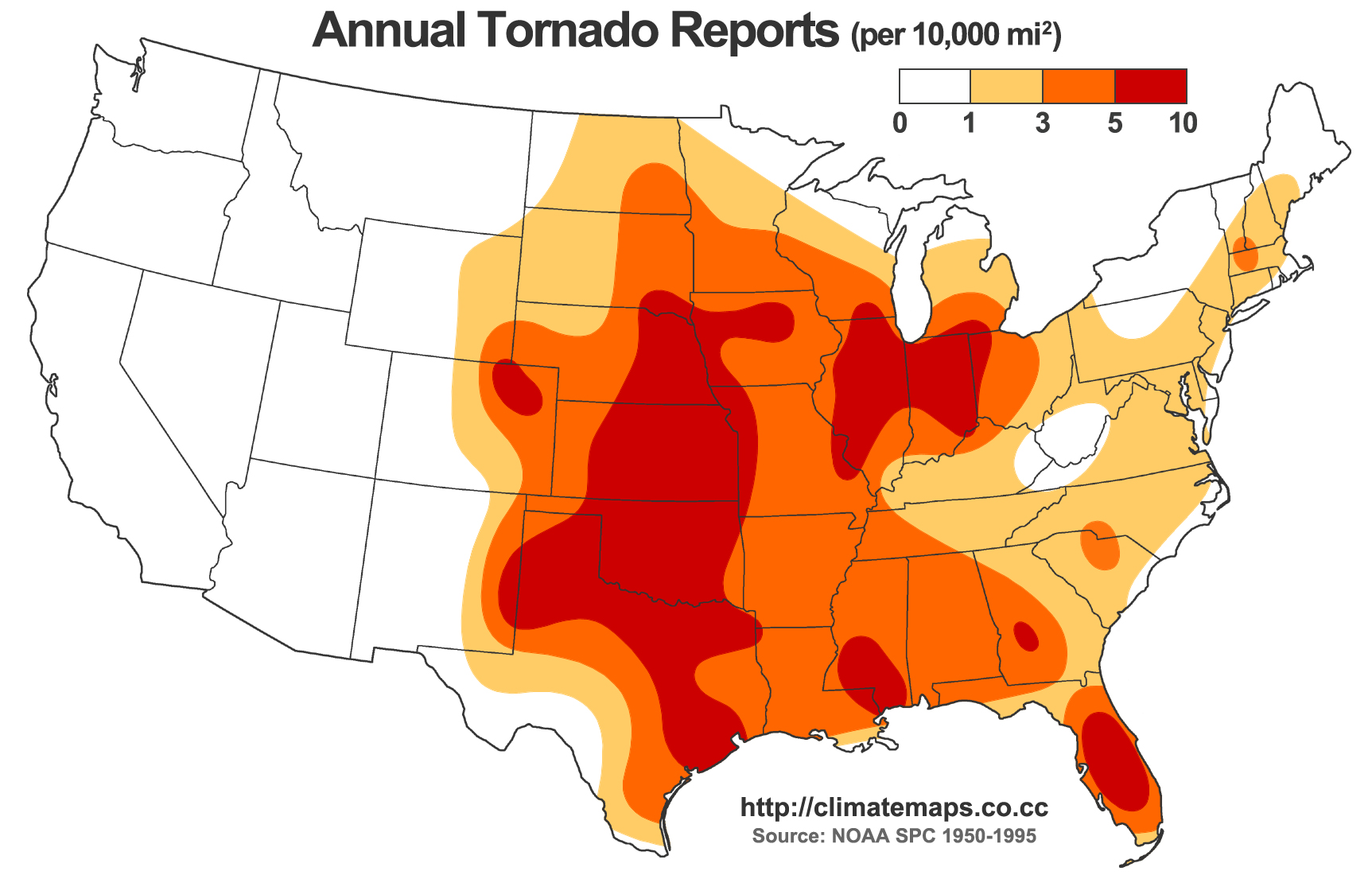 Most TornadoProne areas in the U.S. (live, state, map) City vs. City