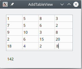 Tableview on form, running