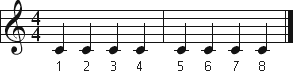 Eine Phrase besteht in der Salsa-Musik aus zwei Takten.