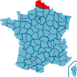 Région Nord-Pas-de-Calais sur la carte de France