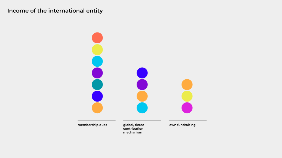 Ingresos de la entidad internacional