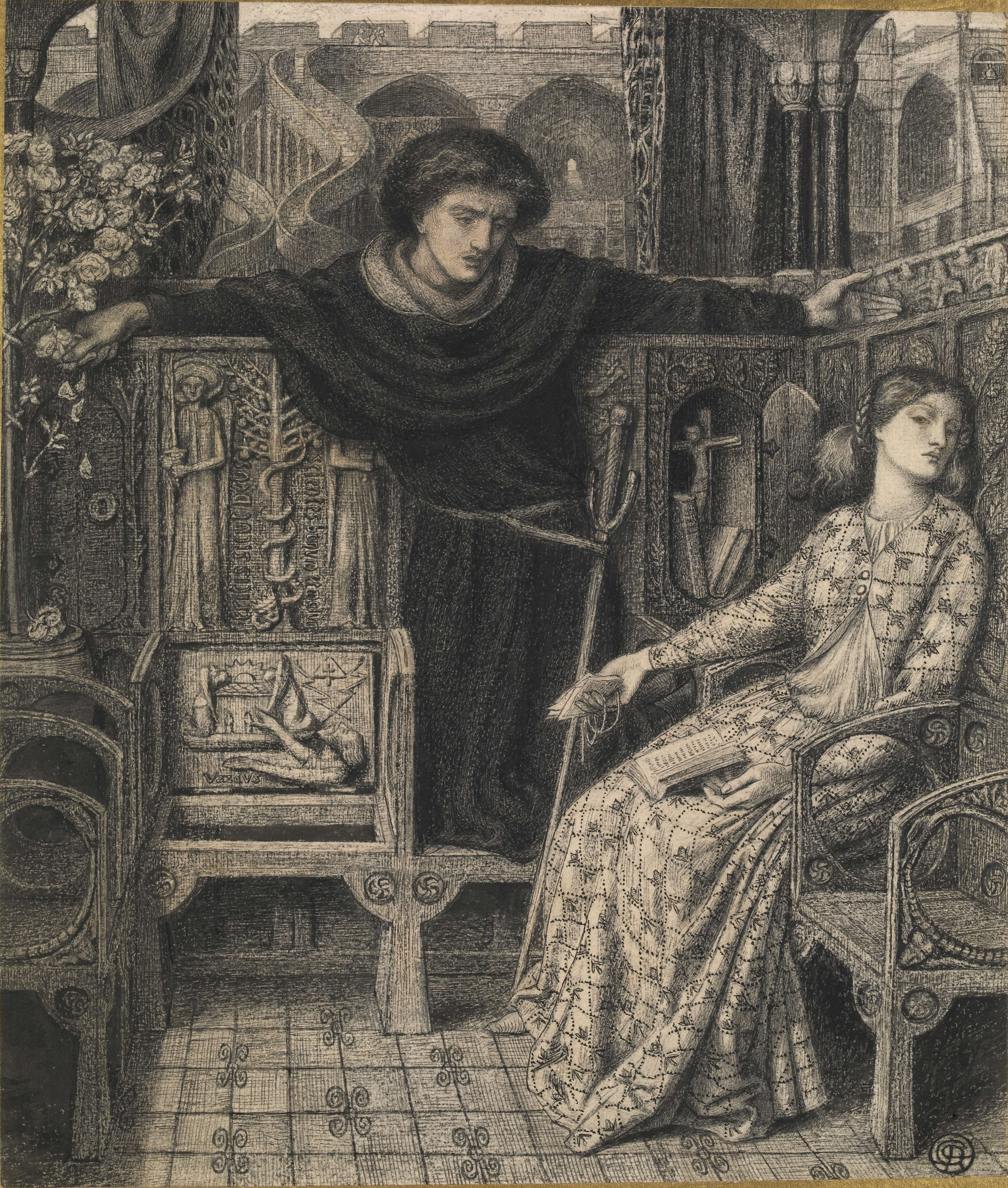 Hamlet and Ophelia by Dante Gabriel Rossetti