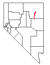 Location of the Ruby Mountains within Nevada