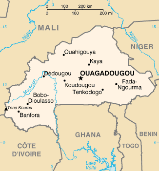 map of Burkina Faso