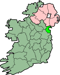 Kort med County Louth har markeret