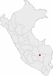 Location of the city of Cusco in Peru