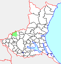 下館市の県内位置図