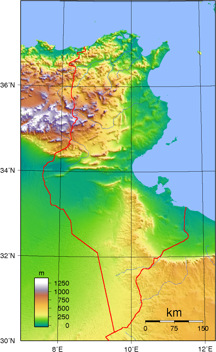 Image:Tunisia Topography