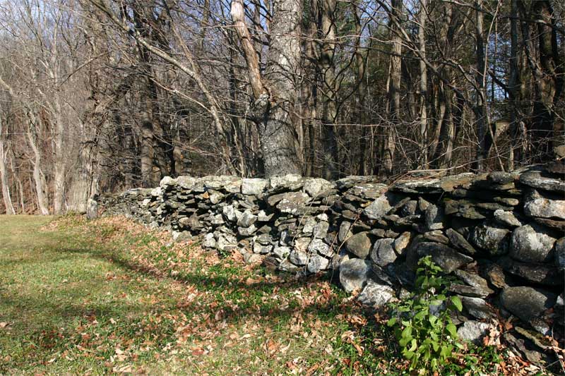 A rock wall in Vermont, like the one Robert Frost wrote about -Wikimedia image