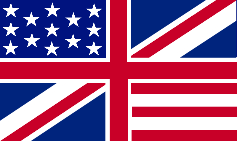 English: Hypothetical flag quartering the Brit...