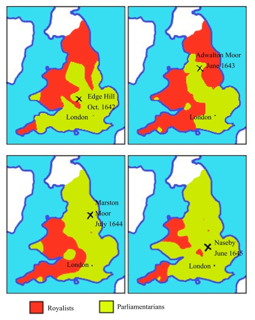 civil war map. File:English civil war map