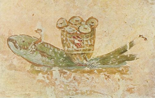 Eucharistic bread and fish (the catacombs of Saint Callistus)