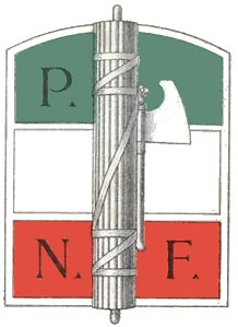 The fasces, an emblem of fascism, the symbol of the National Fascist Party.