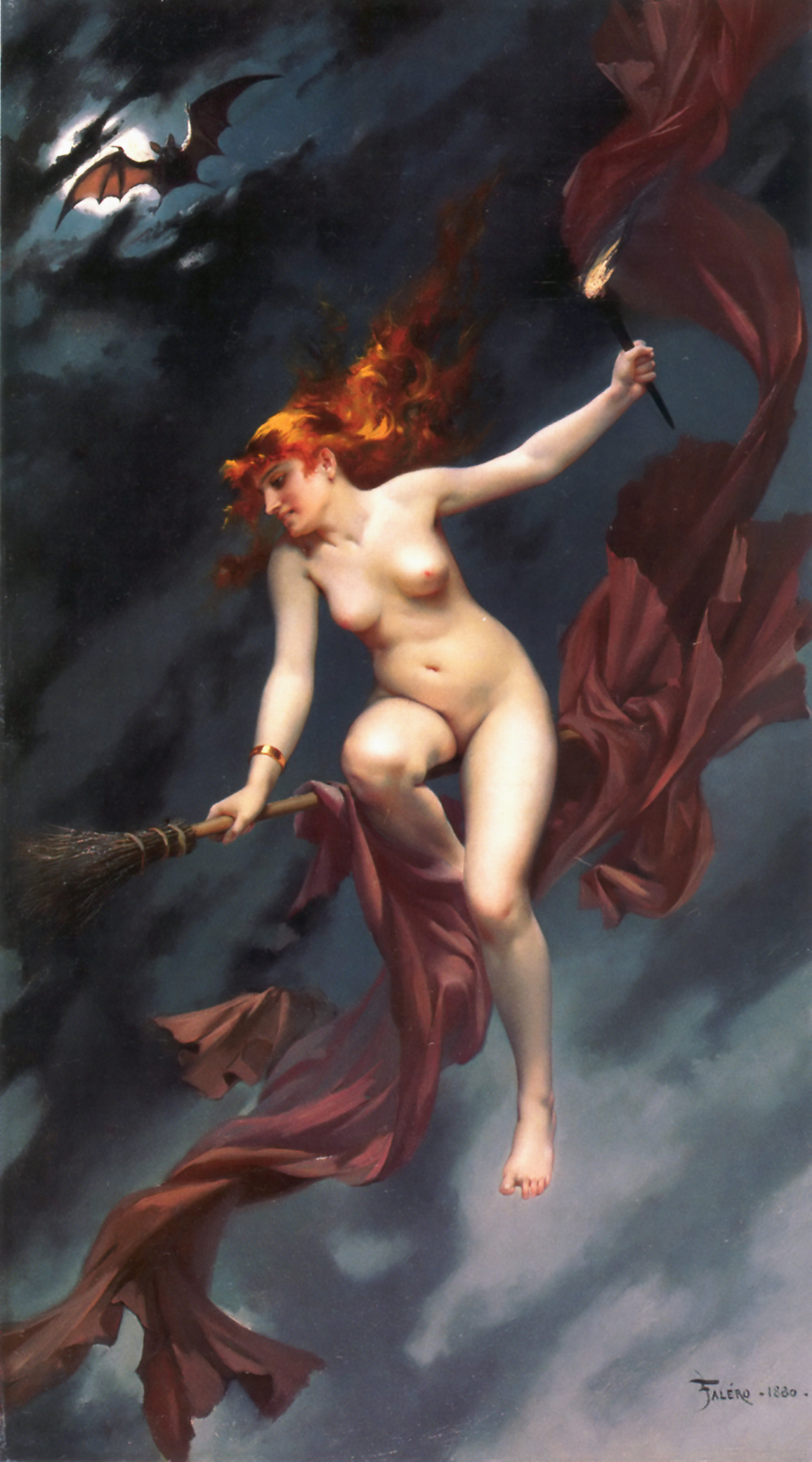 Musa della notte, quadro precedente al 1896 di Luis Ricardo Falero che rappresenta la figura della strega