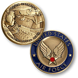 The challenge coin for a boom operator.